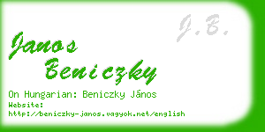 janos beniczky business card