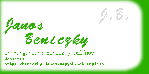 janos beniczky business card
